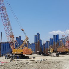 Pile Driving Works using  Hydraulic Vibratory Hammer